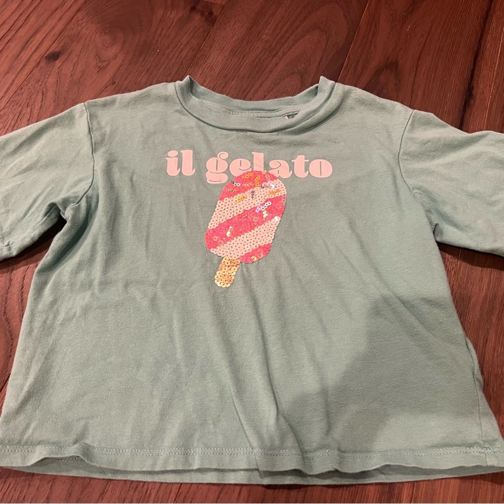 H&M Gelato Boxy Crop Tee Girls 3T